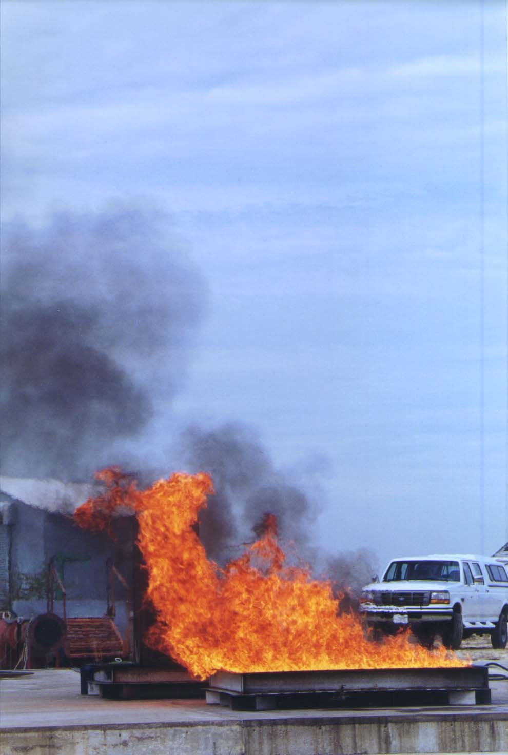 Fuel fire at training facility